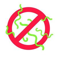 Stop viruses and bad bacterias or germs prohobition sign. vector