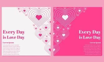 pink love valentines day social media post template vector