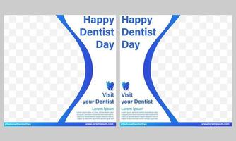 feliz día nacional del dentista plantilla de publicación en redes sociales vector