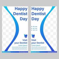 happy national dentist day social media stories template vector