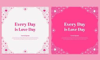 pink love valentines day social media post template vector