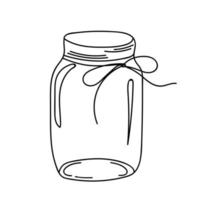 Glass Jar in Doodle Style.