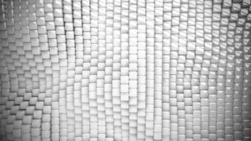 Background of reflective white cubes moving in the form of a wave. 3D Animation video
