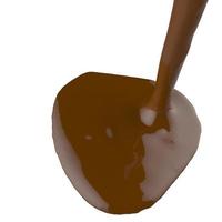 derretir salpicaduras de chocolate caliente marrón 3d foto
