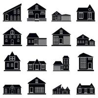 Houses icons set, simple style vector