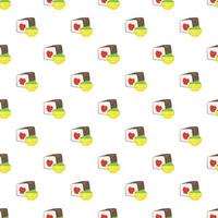 Sushi pattern, cartoon style vector