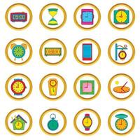 Time and Clock vector set, cartoon style