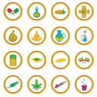 conjunto de vectores de marihuana medicinal, estilo de dibujos animados