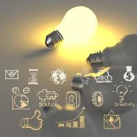 light bulb 3d on business strategy photo