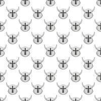 Combat helmet with horns seamless pattern vector