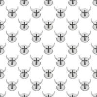 Combat helmet with horns seamless pattern vector