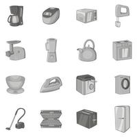 Household appliance icons set vector