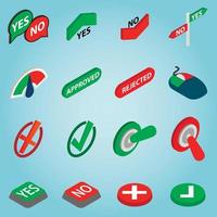 Selection set icons, isometric 3d style vector