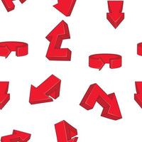 Red direction arrows pattern, cartoon style vector
