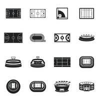 Sport stadium icons set, simple style vector