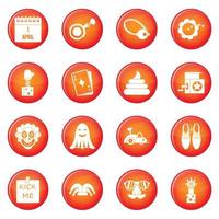 April fools day icons vector set