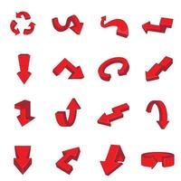 Arrow icons set in flat style vector