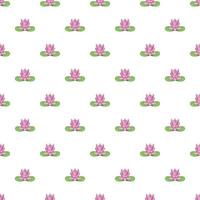 Lotus flower pattern, cartoon style vector