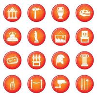 Museum icons vector set
