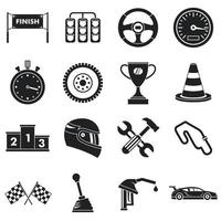 Racing speed icons set, simple style vector
