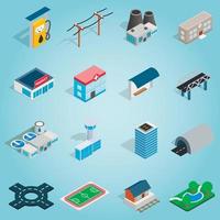 Infrastructure set icons, isometric 3d style vector