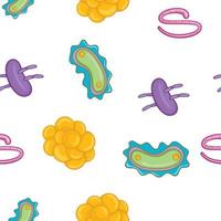 Bacteria or virus pattern, cartoon style vector