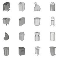 Trash can and recycle bin icons set vector