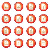 File format icons vector set