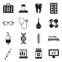 Medicine icons set, simple style vector