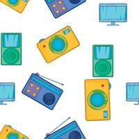 Electronic gadget pattern, cartoon style vector