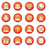 Religion icons vector set