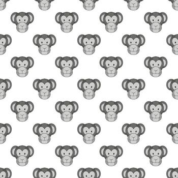 Monkey face seamless pattern vector