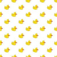Rubber duck pattern, cartoon style vector
