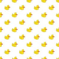 Rubber duck pattern, cartoon style vector