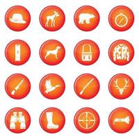 Hunting icons vector set