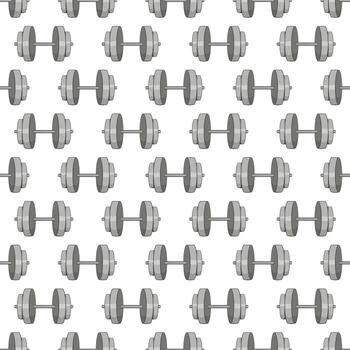 patrón sin costuras con mancuernas vector