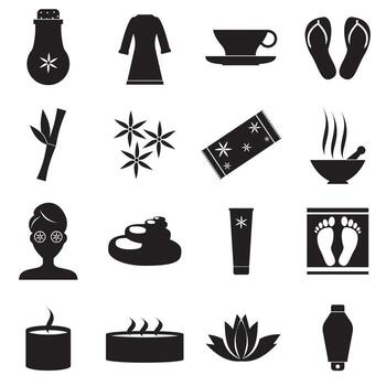 Spa icons set, simple style vector