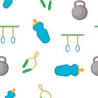 Lesson in gym pattern, cartoon style vector