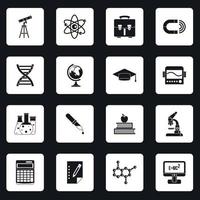 conjunto de iconos de ciencia, estilo simple vector