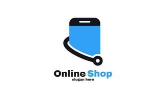 abstract illustration online shop logo designs template  vector graphic of smartphone