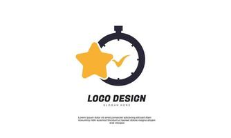 abstract  time flash logo designs concept vector star and check logo designs template symbol icon