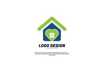 stock vector abstract creative idea inspiration house and love logo for business design template