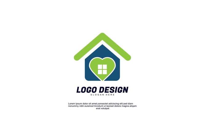 stock vector abstract creative idea inspiration house and love logo for business design template