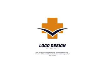 stock abstract creative idea logo medical pharmacy for healthy company and business design template vector