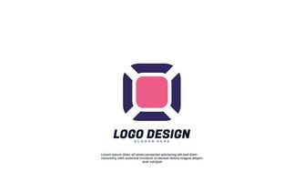 awesome abstract creative rectangle idea logo for business corporate with colorful design template vector