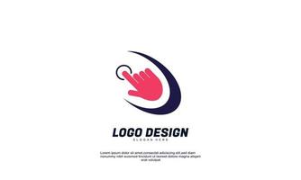 stock vector abstract creative modern icon design finger touch logo element with company  template best for identity and design logo vector