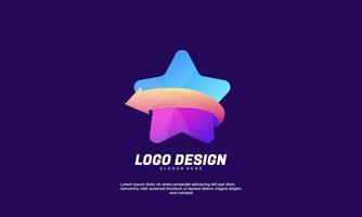 stock vector abstract creative idea star and arrow logo for business or company gradient color design template