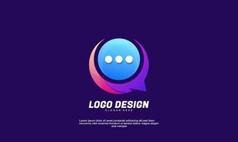 stock vector abstract creative idea chat logo for business or company gradient color design template