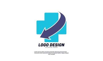 logotipo creativo abstracto stock farmacia médica para empresa saludable vector de diseño colorido