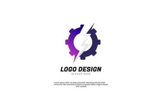 colección de iconos de engranajes y negocios flash creativos para el diseño del logotipo de identidad corporativa vector